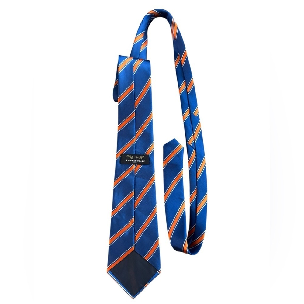 Florida Gators SEC Eagles Wings Blue & Orange Striped Men's Tie - Picture 2 of 6